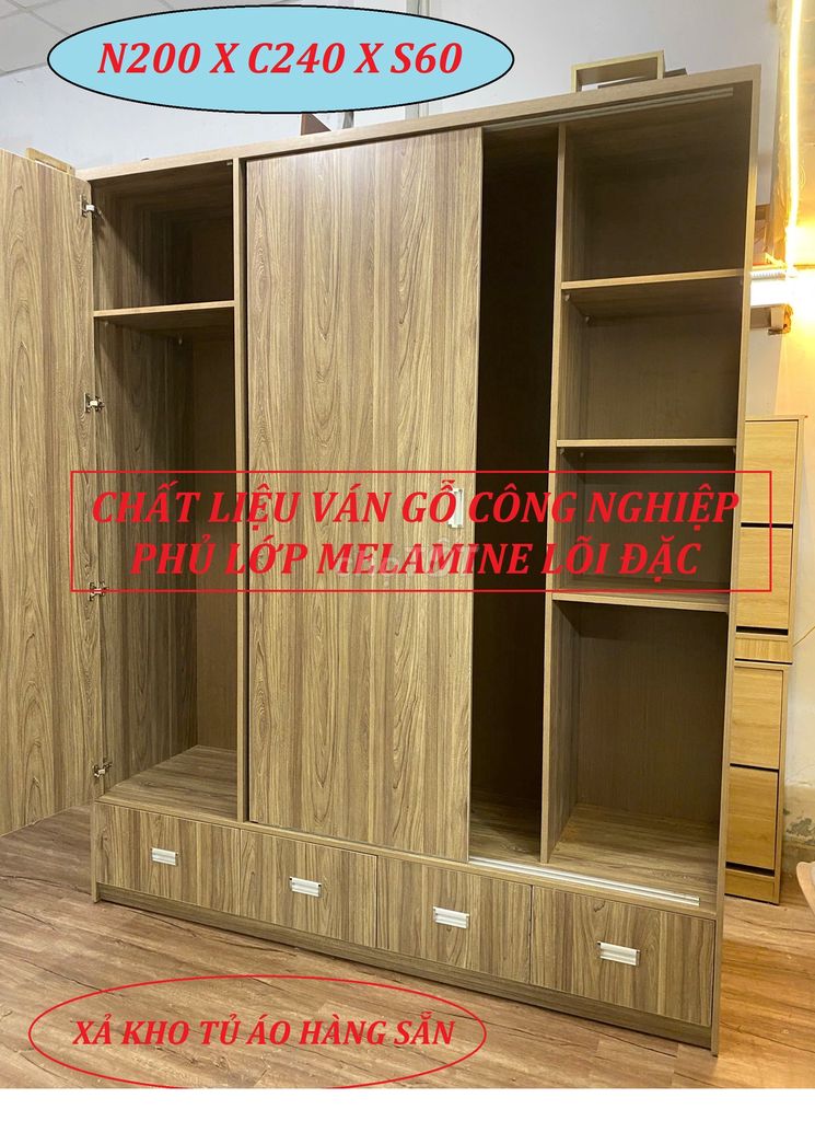 SALE TỦ TREO QUẦN ÁO 200X240X60CM VÁN GỖ. Mua bán Tủ, kệ gia đình tại Quận Gò Vấp Tp Hồ Chí Minh được đăng bởi  NỘI THẤT GIÁ XƯỞNG TPHCM hình 1