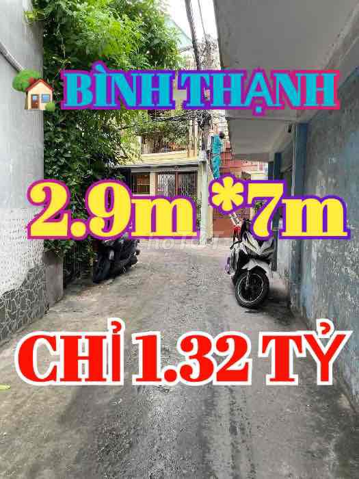 👍CHỈ 1.32 TỶ CÓ NHÀ Ở ĐIỆN BIÊN PHỦ BÌNH THẠNH - NGANG 2.9m * DÀI 7m -