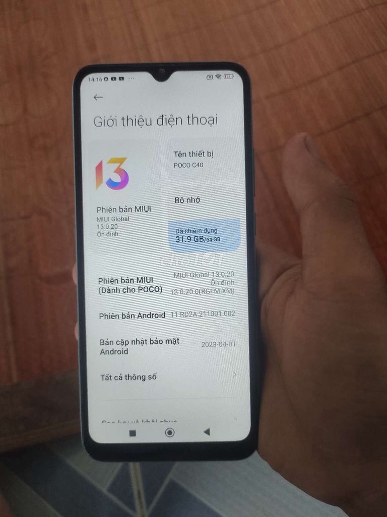 POCO C40 64GB Xanh ngọc. Mua bán Điện thoại tại Thành phố Dĩ An Bình Dương được đăng bởi Gà Con hình 1