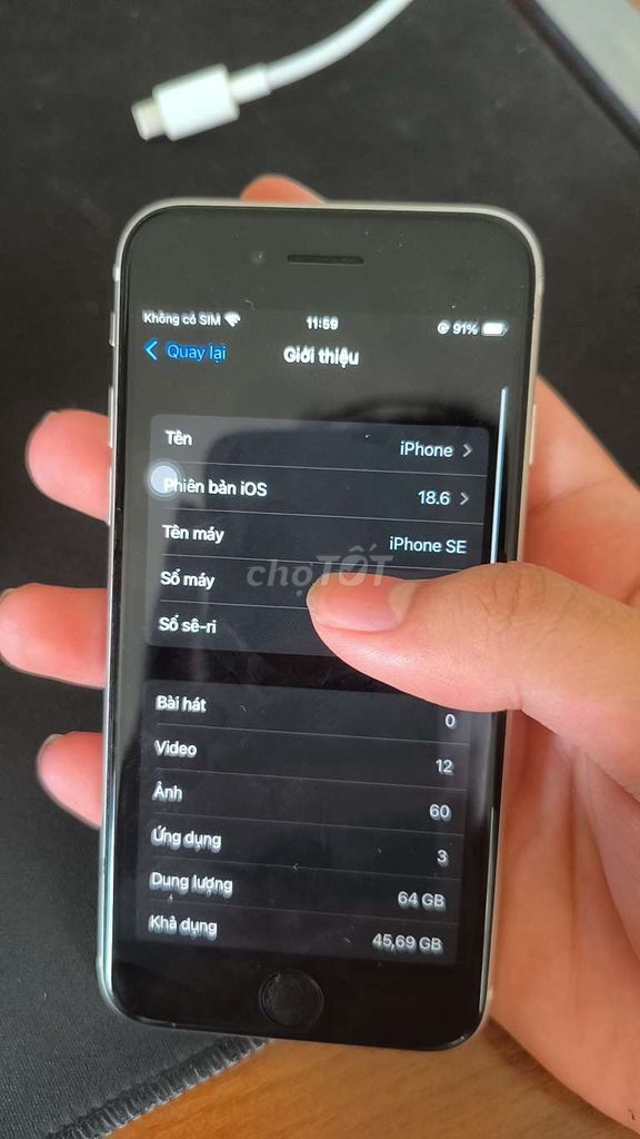 Apple iPhone SE 3 (2022) 64GB Trắng. Mua bán Điện thoại tại Huyện Hoài Đức Hà Nội được đăng bởi Khoi hình 1