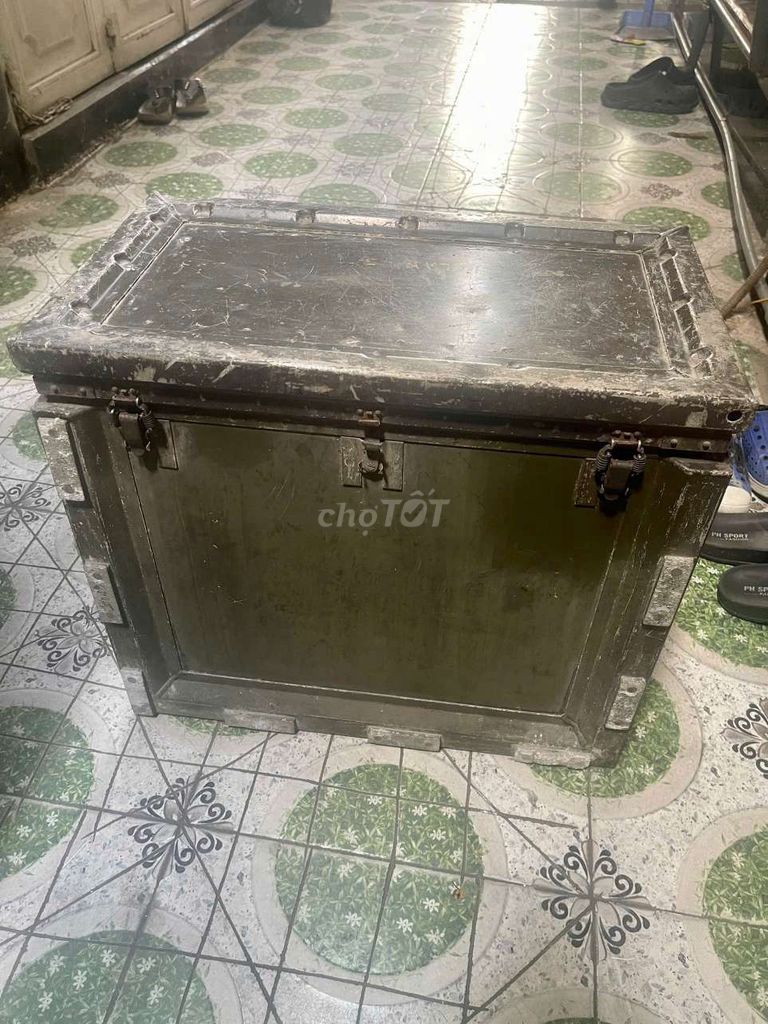 Thùng đựng đồ Nhôm Xanh Ô-Liu Vintage 52x30x46cm. Mua bán Nội thất, đồ gia dụng khác tại Quận 8 Tp Hồ Chí Minh được đăng bởi Hàng Khanh hình 1