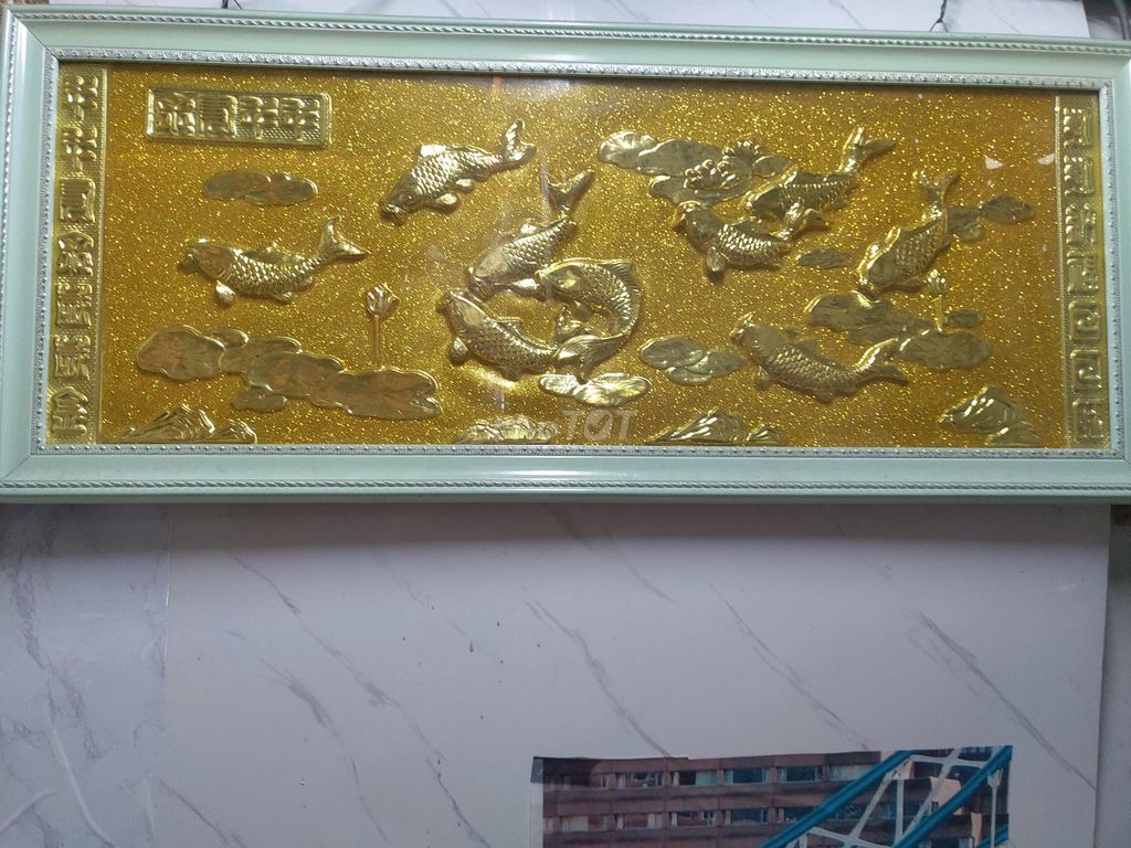 Tranh phong thủy Cá chép mạ vàng. Mua bán Đồ sưu tầm, đồ cổ tại Quận Phú Nhuận Tp Hồ Chí Minh được đăng bởi kim alice hình 1
