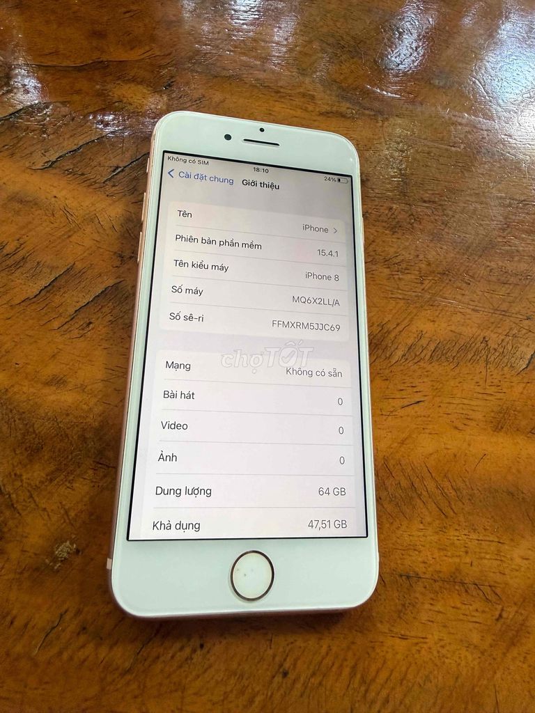 Apple iPhone 8 64GB Vàng hồng 92%. Mua bán Điện thoại tại Thành phố Tân An Long An được đăng bởi mua xin alo no SMS hình 1