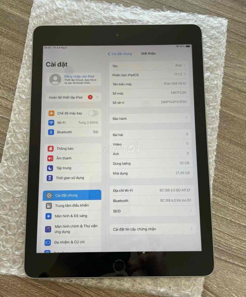 IPAD GEN 6 mới 99%