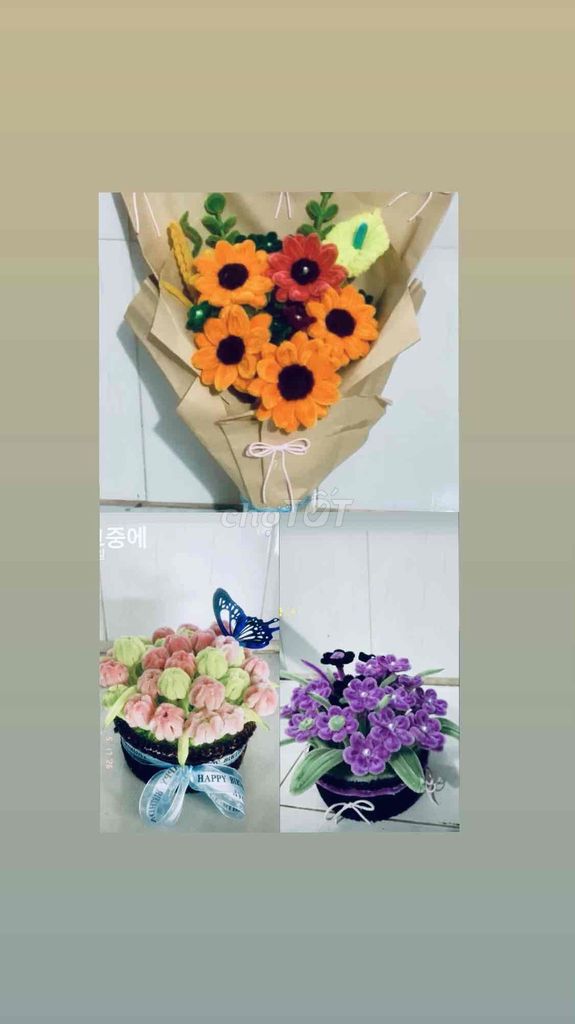 Hoa thủ công chất liệu làm bằng kẽm nhung