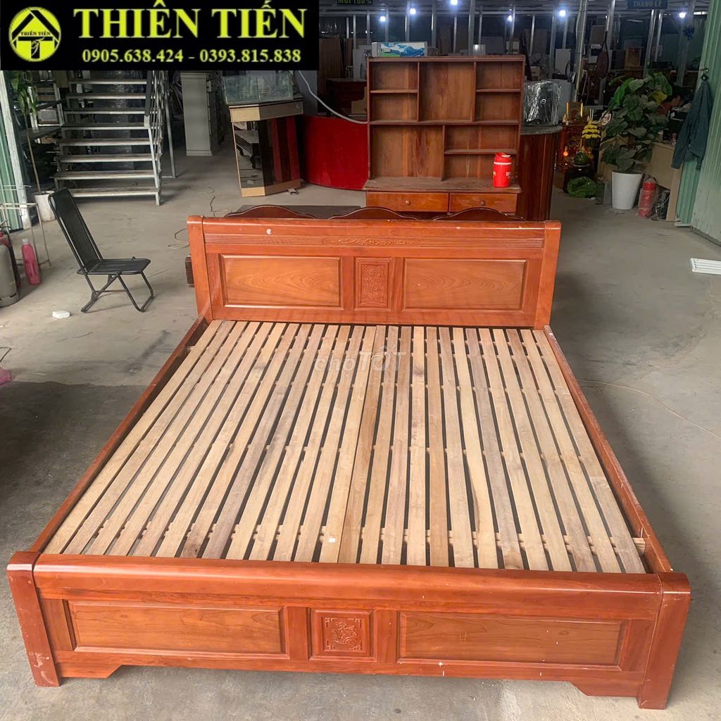 Giường ngủ Gỗ Nâu 1m8 Đơn giản. Mua bán Giường, chăn ga gối nệm tại Thành phố Qui Nhơn Bình Định được đăng bởi Thiên Tiến Quy Nhơn hình 1