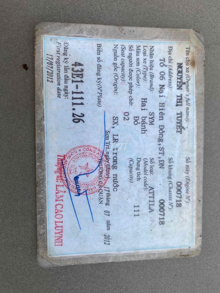 Xe đang sử dụng. moại chức năng đều sử dụng tốt. Mua bán Xe máy tại Quận Thanh Khê Đà Nẵng được đăng bởi Nguyễn Đình Minh hình 3