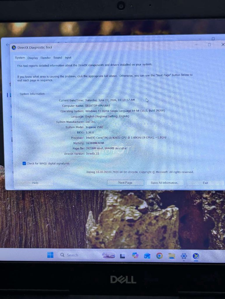Dell Inspiron 3580 i5 16GB/256GB SSD Đen. Mua bán Laptop tại Quận 7 Tp Hồ Chí Minh được đăng bởi Phi Trường Trương hình 1