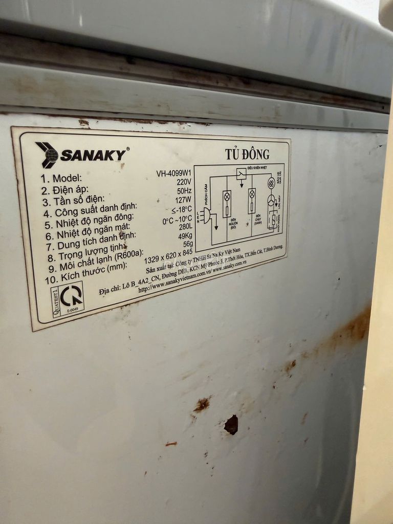 Tủ đông SANAKY VH-4099W1 Trắng 280L. Mua bán Tủ lạnh tại Quận Tân Phú Tp Hồ Chí Minh được đăng bởi Mai Van Thuyen hình 1
