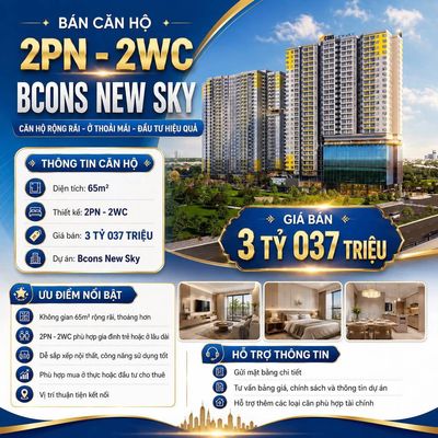 CĂN HỘ 2PN (3 TỶ) VÀ 3PN (4,4 TỶ). CÁCH CẦU BÌNH TRIỆU 9KM. TRẢ GÓP 3%