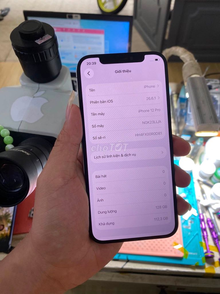 Apple iPhone 12 Pro 128GB Trắng 96%. Mua bán Điện thoại tại Quận Tân Bình Tp Hồ Chí Minh được đăng bởi Hội Đồ Điện Tử hình 1
