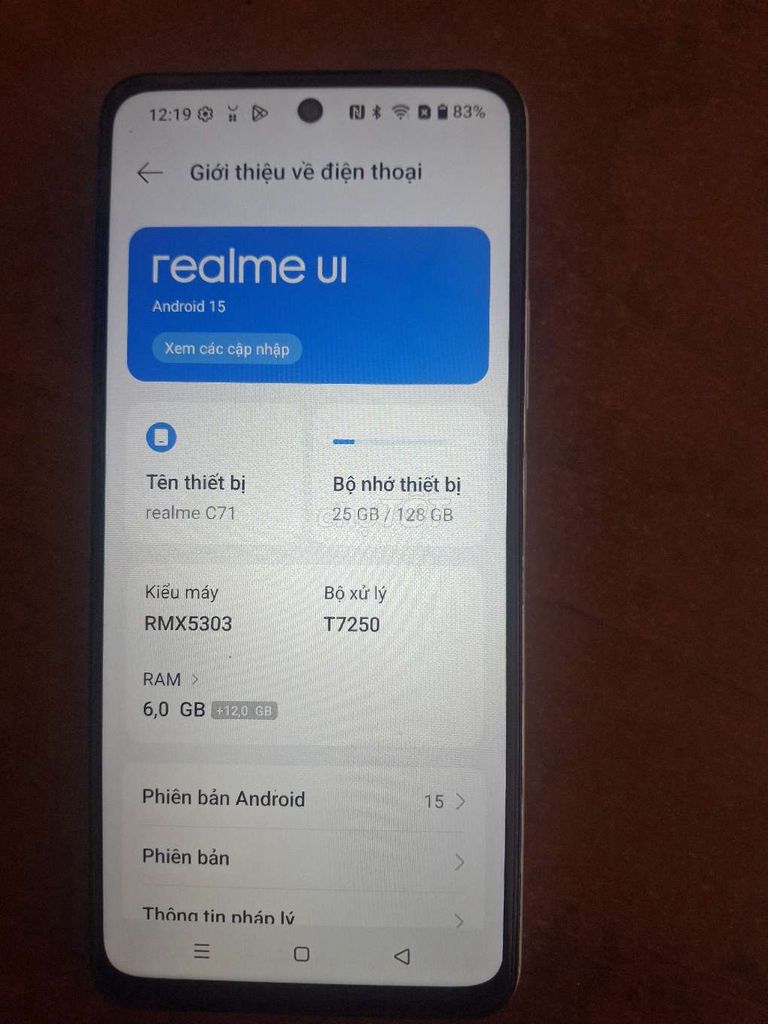 Realme C71 128GB Trắng. Mua bán Điện thoại tại Quận Bình Thạnh Tp Hồ Chí Minh được đăng bởi minh ngọc hình 1