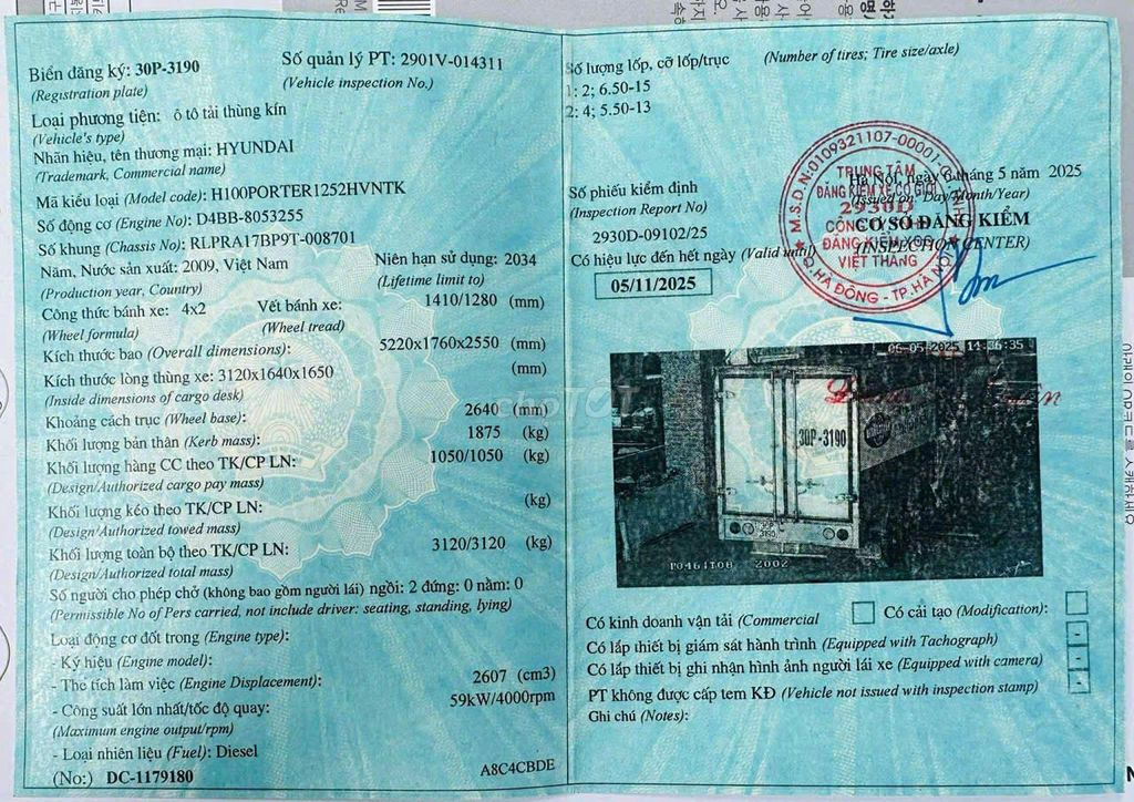 Bán xe tải thùng kín Huyndai Potter H100 sx 2009. Mua bán Xe tải, xe ben tại Huyện Đại Từ Thái Nguyên được đăng bởi Nguyễn Văn Mạnh D5VB2CDA1 hình 6