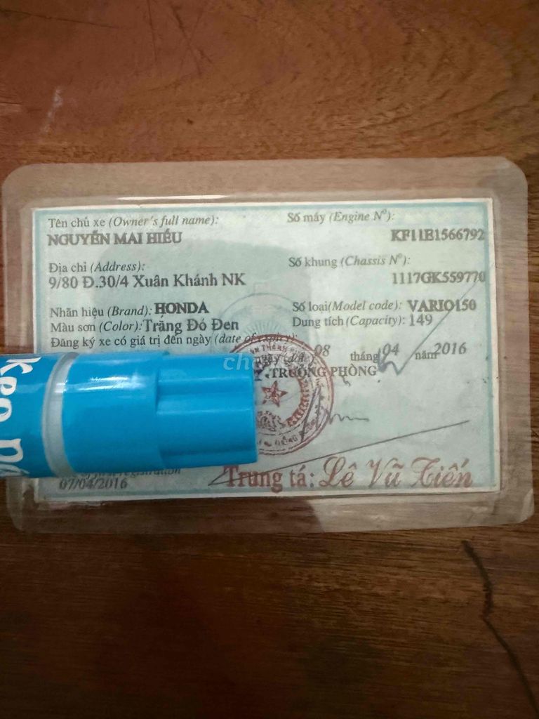 Vario 150 mẩu 2017 , nguyên zin 1 đời chủ. Mua bán Xe máy tại Quận Cái Răng Cần Thơ được đăng bởi Hiếu Nguyễn hình 4