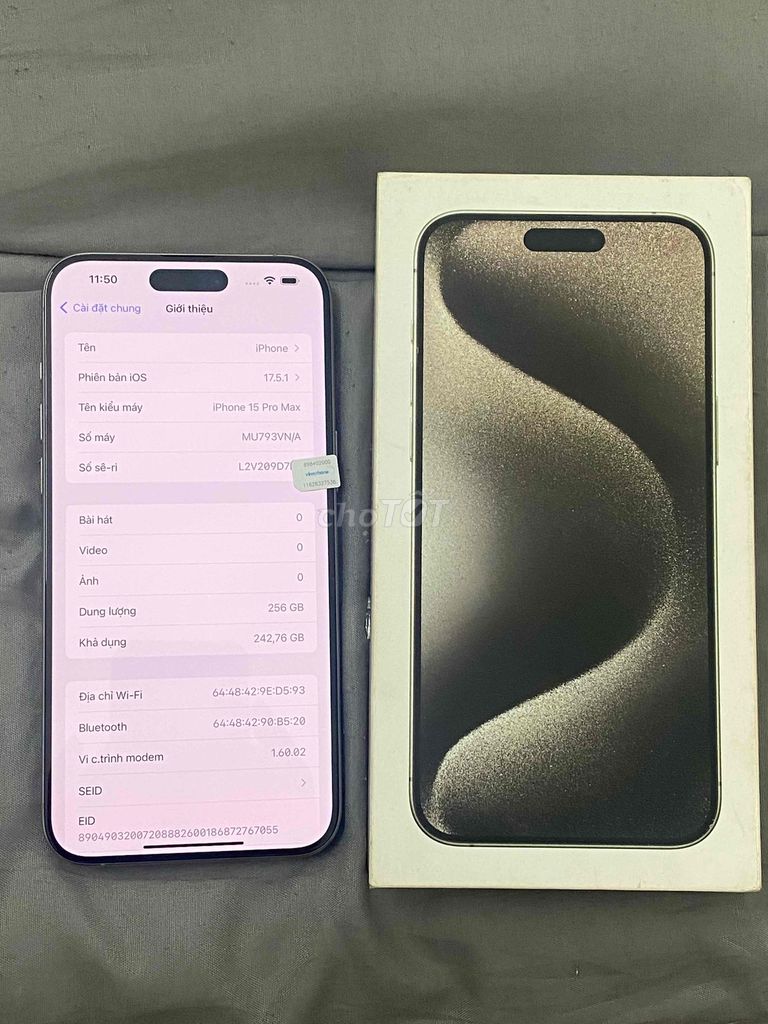 iphone 15pro max full box hoá đơn tại fpt