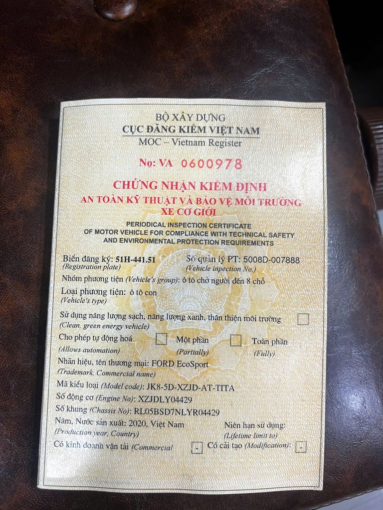 Ford EcoSport 2020 Titanium 1.5L AT - 54999 km. Mua bán Ô tô tại Quận 3 Tp Hồ Chí Minh được đăng bởi Hải Phương Anh hình 8