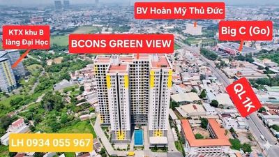💥BCONS GREEN VIEW - 2TỶ 050TR- CĂN 2PN/2WC