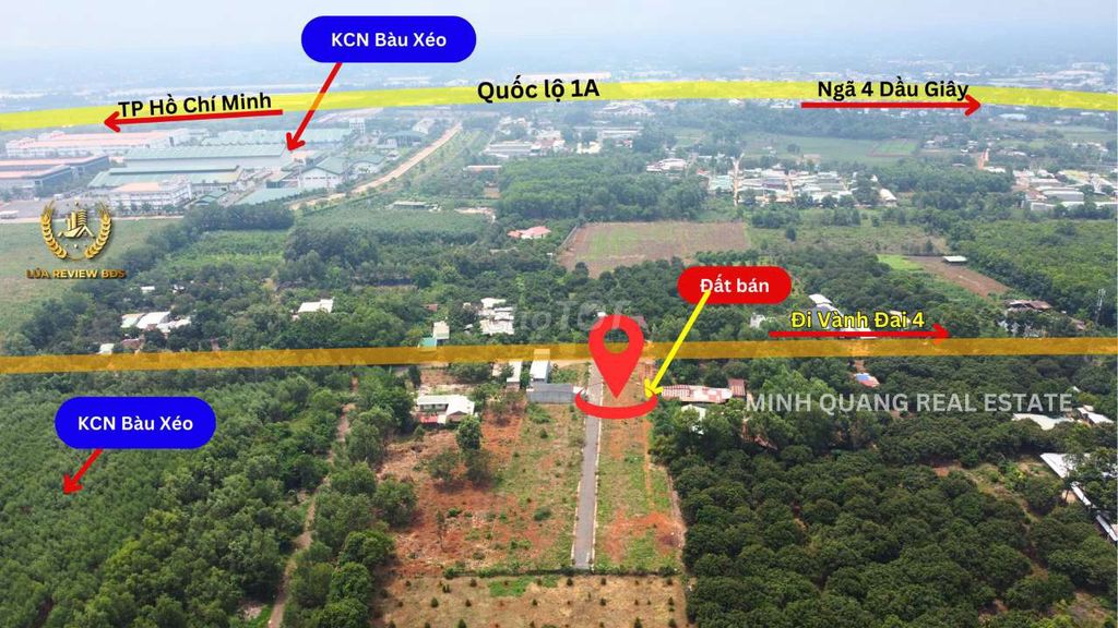 Bán đất 108m2 sát KCN Bàu Xéo, liền kề Vành Đai 4,  chỉ 990 triệu TL