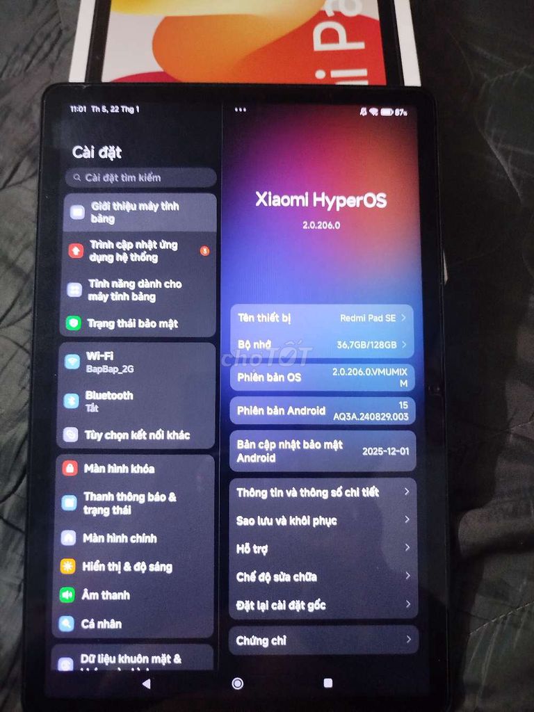 Xiaomi Redmi Pad SE 11 inch 128GB.hàng TGGD. Mua bán Máy tính bảng tại Quận 6 Tp Hồ Chí Minh được đăng bởi Khưu đức nhơn hình 1