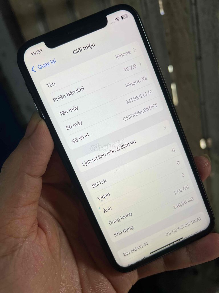 Apple iPhone XS 256GB Đen đã thay linh kiện. Mua bán Điện thoại tại Quận Bình Tân Tp Hồ Chí Minh được đăng bởi nguyễn sang  hình 1