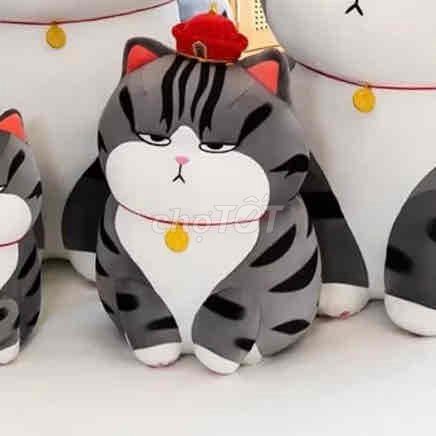Gấu bông Mèo hoàng thượng Xám trắng 35cm
