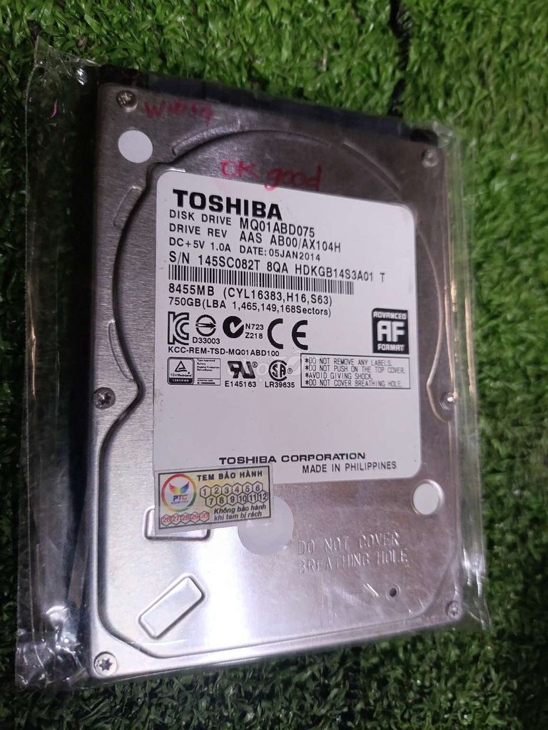 Ổ cứng HDD Toshiba MQ01ABD075 750GB có Win 10. Mua bán Linh kiện (RAM, Card...) tại Thành phố Thủ Đức Tp Hồ Chí Minh được đăng bởi Cũ Giá Rẻ hình 1