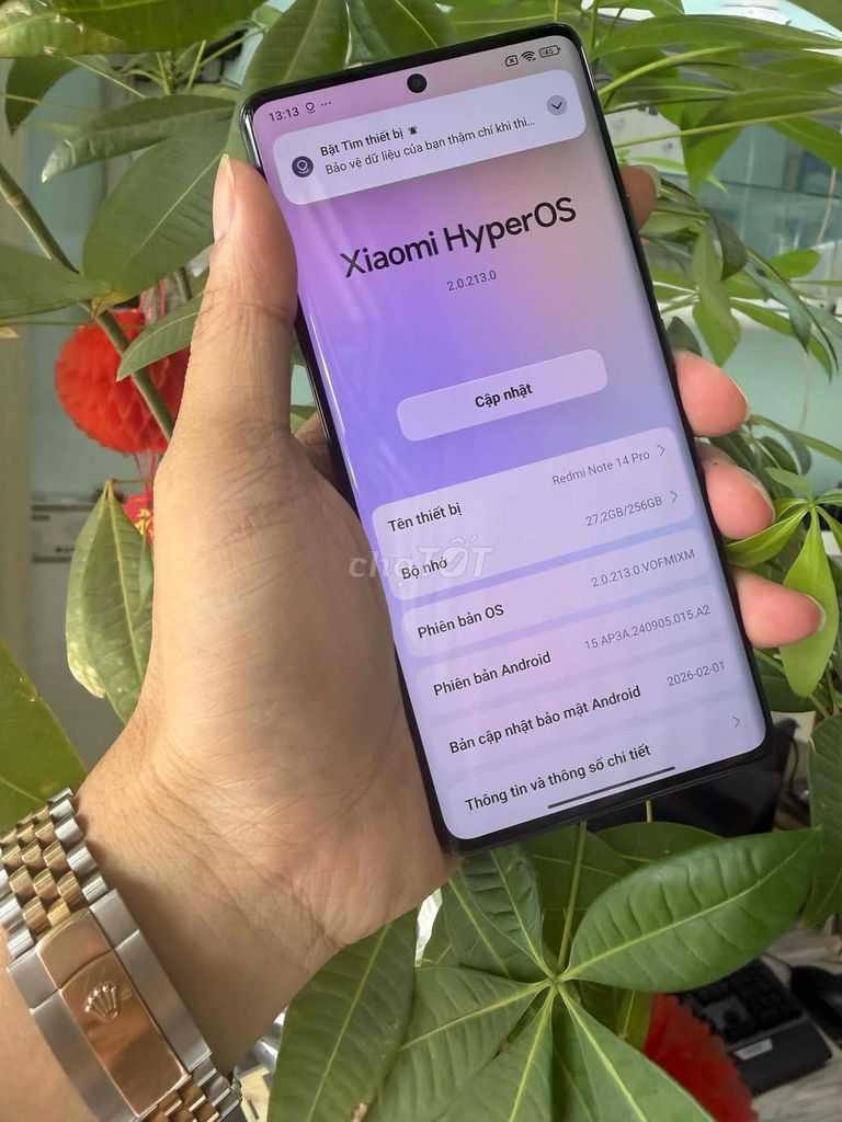 Xiaomi Redmi Note 14 Pro 256GB Đen. Mua bán Điện thoại tại Thành phố Biên Hòa Đồng Nai được đăng bởi nguyễn út apple hình 1