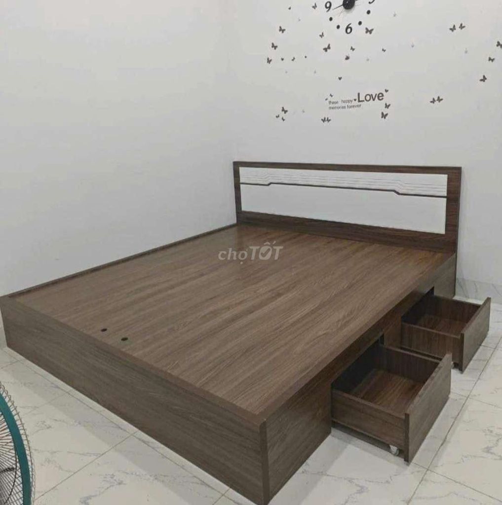 GIƯỜNG HỘP GỖ CÔNG NGHIỆP MDF 1M6*2M CÓ HỘP KÉO