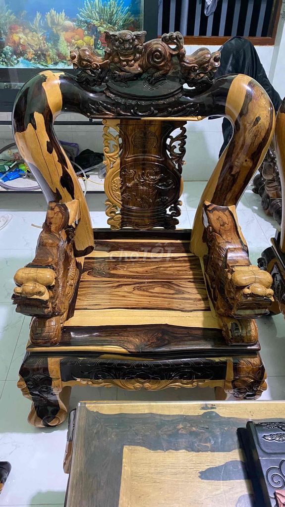 bộ bàn ghế gỗ chất 8 món