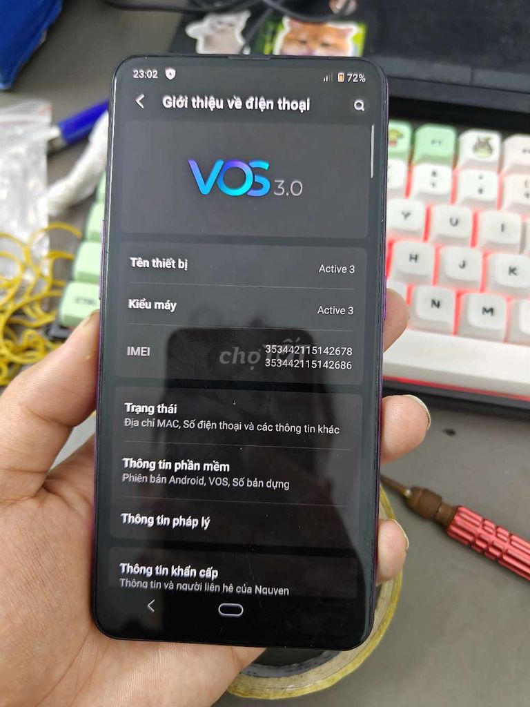 Vsmart Active 3 Tím Đã sử dụng. Mua bán Điện thoại tại Thành phố Thủ Đức Tp Hồ Chí Minh được đăng bởi Điện Thoại Giá Tốt hình 1