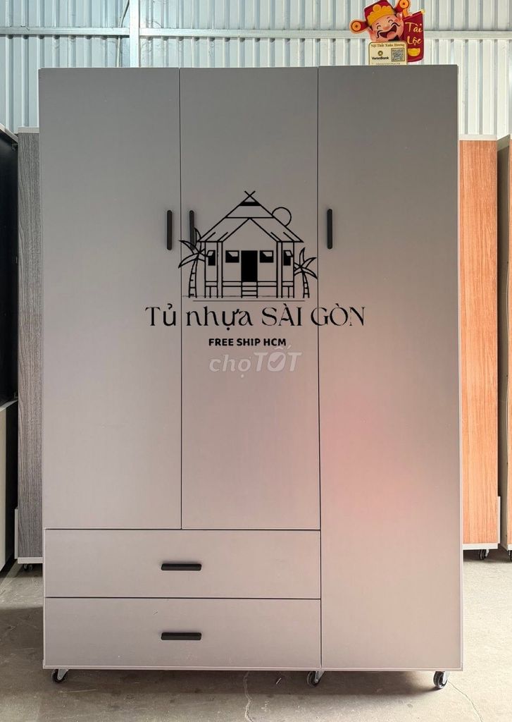 Tủ quần áo Nhựa Đài Loan Xám 3 cánh 1m8. Mua bán Tủ, kệ gia đình tại Huyện Trảng Bàng Tây Ninh được đăng bởi Cửa Hàng Nội Thất hình 1