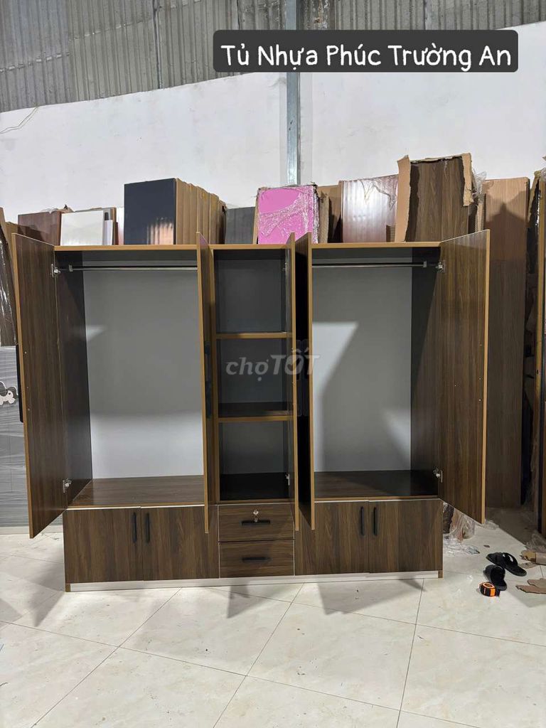 Tủ quần áo Nhựa Đài Loan 5 cánh ##nâu vân gỗ. Mua bán Tủ, kệ gia đình tại Quận Gò Vấp Tp Hồ Chí Minh được đăng bởi Nội Thất Giá Xưởng hình 1