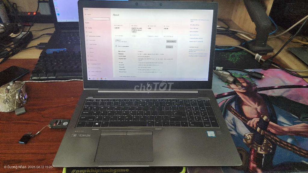 HP ZBOOK G6 i7-8665U 8GB/256GB SSD Xám. Mua bán Laptop tại Quận 12 Tp Hồ Chí Minh được đăng bởi Dương Nhân hình 1