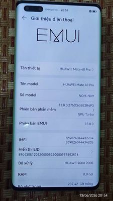 Huawei Mate 40 Pro 256GB Đa sắc