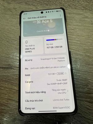 OnePlus Ace 5 Trắng 256GB ngon cành đào dư dùng. Mua bán Điện thoại tại Quận 6 Tp Hồ Chí Minh được đăng bởi Minhdoan
