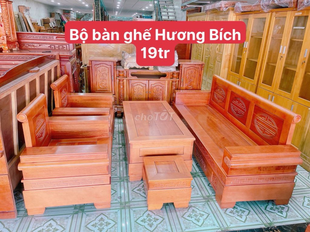 Bộ bàn ghế salon thùng gỗ tự nhiên cao cấp