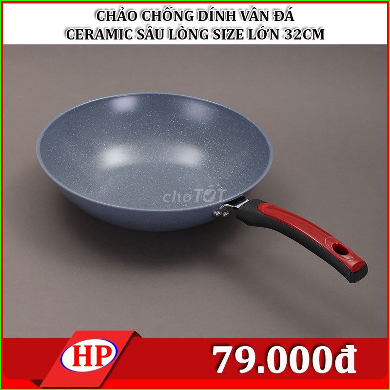 Chảo chống dính Gốm sứ Xám 32cm. Mua bán Dụng cụ nhà bếp tại Quận Ninh Kiều Cần Thơ được đăng bởi PHƯỚC HIỆP hình 1