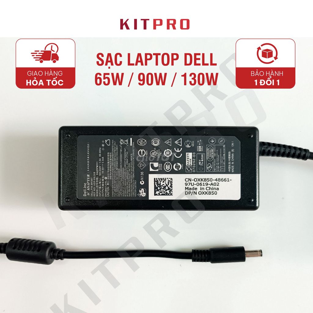 Sạc laptop Dell 65W/90W/130W Đầu Kim Nhỏ / Chân To. Mua bán Phụ kiện (Màn hình, Chuột...) tại Quận Gò Vấp Tp Hồ Chí Minh được đăng bởi SẠC LAPTOP KITPRO hình 1