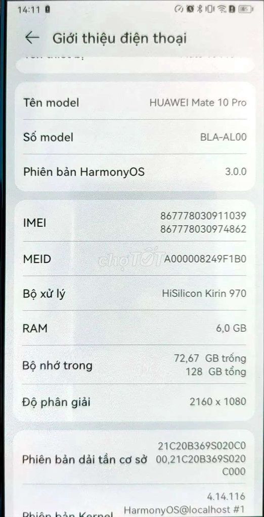 Huawei Mate 10 Pro 128GB Xanh. Mua bán Điện thoại tại Thành phố Rạch Giá Kiên Giang được đăng bởi Trung hình 1