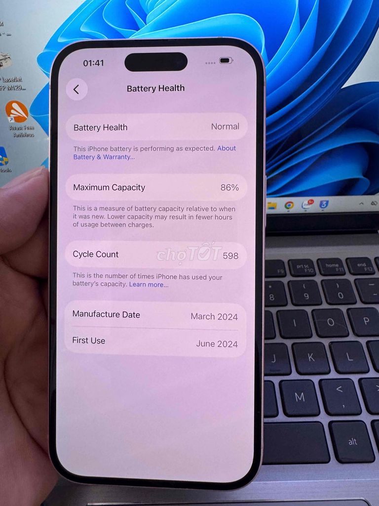 Apple iPhone 15 128GB Hồng 86%. Mua bán Điện thoại tại Quận 6 Tp Hồ Chí Minh được đăng bởi QUỐC THIÊN BÁN GÓP 0 ĐỒNG  hình 1