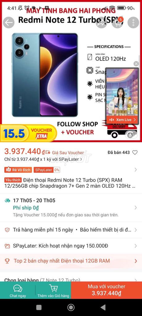 Xiaomi Redmi Note 12 Turbo 256GB. Mua bán Điện thoại tại Huyện Vĩnh Cửu Đồng Nai được đăng bởi Trần Nguyễn Minh Hoàng hình 1