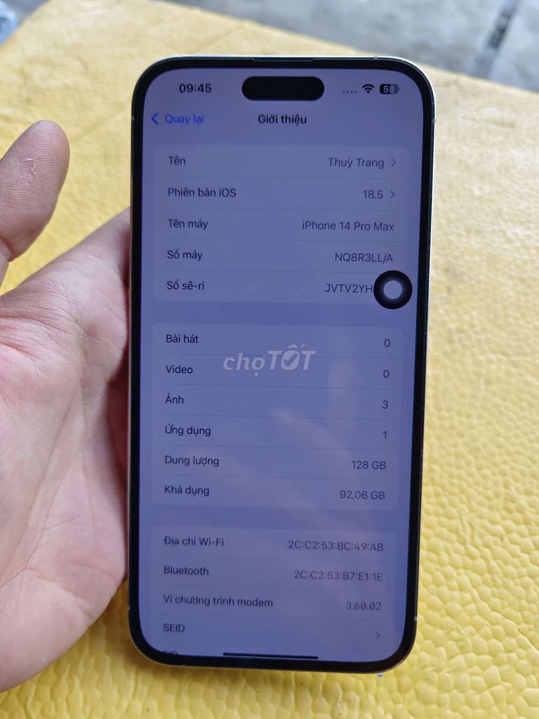 iPhone 14 Pro Max 128GB Trắng Mỹ. Mua bán Điện thoại tại Quận Cái Răng Cần Thơ được đăng bởi Nguyen Huu Giau hình 1