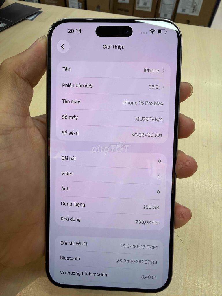 iPhone 15 Pro Max 256GB Bạc. Mua bán Điện thoại tại Thành phố Bến Tre Bến Tre được đăng bởi Minh Hiếu Đặng hình 1