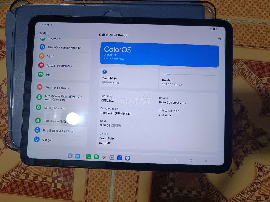 Oppo Pad Neo 11.4 inch 8GB/128GB có nghe gọi. Mua bán Máy tính bảng tại Quận Bình Tân Tp Hồ Chí Minh được đăng bởi Phạm Văn hình 1