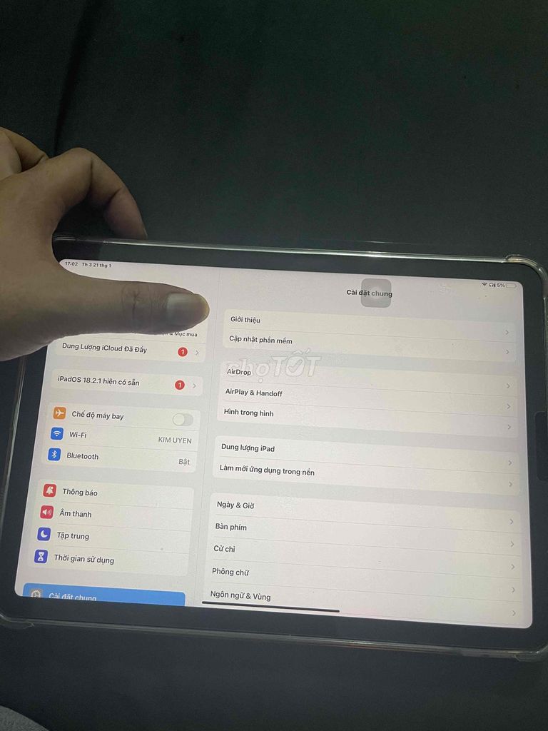 bán ipad air 5 fullbox ios 16