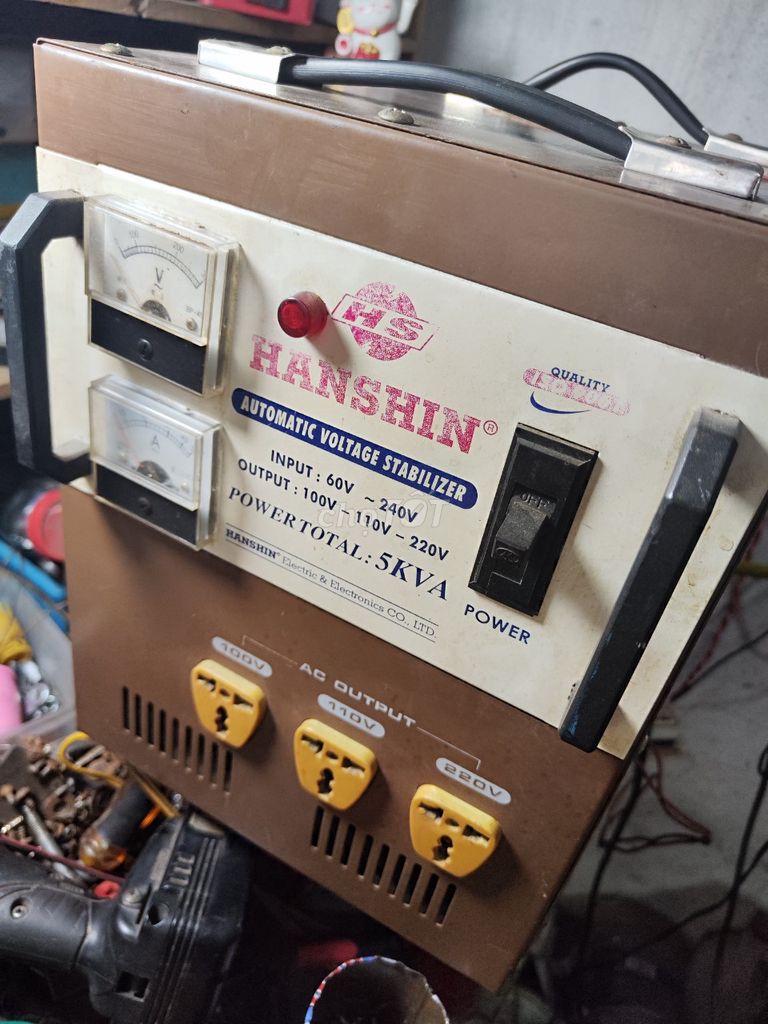 Bán ổn áp 5kva hanshin dải 60v-240v dây đồng