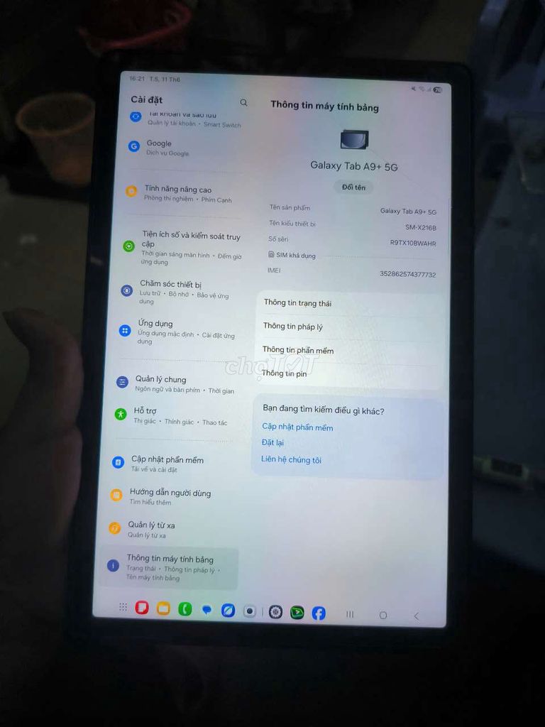 Samsung Galaxy Tab A9+ 5G Xám. Mua bán Máy tính bảng tại Thành phố Thủ Đức Tp Hồ Chí Minh được đăng bởi Thành Huân hình 1