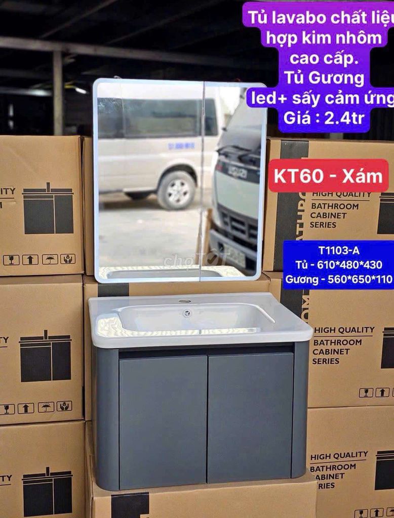 Tủ Lavabo T1103A màu ghi, trắng, kem. Mua bán Thiết bị vệ sinh, nhà tắm tại Quận Liên Chiểu Đà Nẵng được đăng bởi BINHMINH HOUSE hình 1