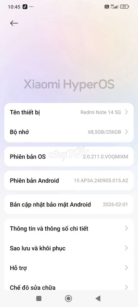 Xiaomi Redmi Note 14 5G 256GB. Mua bán Điện thoại tại Huyện Cai Lậy Tiền Giang được đăng bởi Gà Con hình 1
