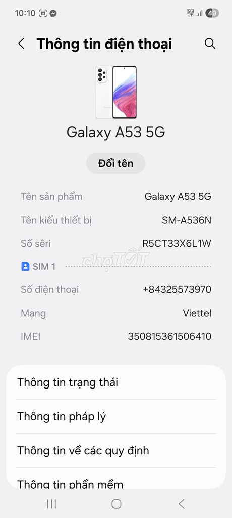 Samsung Galaxy A53 5G Trắng. Mua bán Điện thoại tại Thành phố Thuận An Bình Dương được đăng bởi Út Lê hình 1